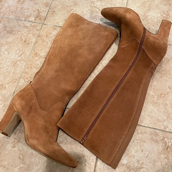 Corso Como Brown Heeled Boots with Suede Finish - Picture 1 of 3